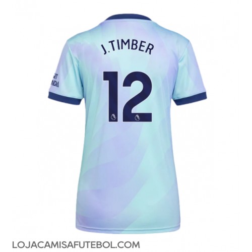 Camisa de Futebol Arsenal Jurrien Timber #12 Equipamento Alternativo Mulheres 2024-25 Manga Curta